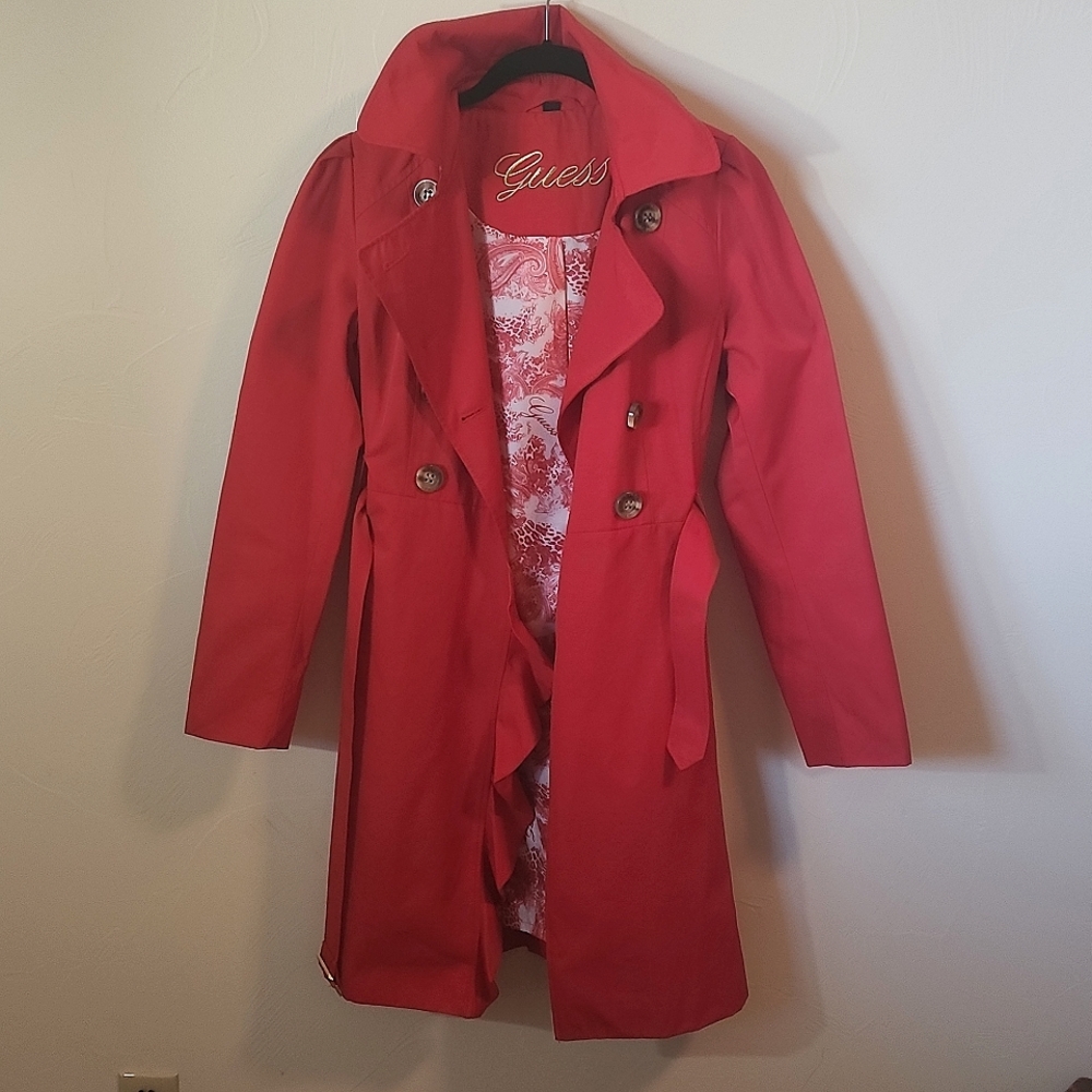 Vintage Red Trench Coat